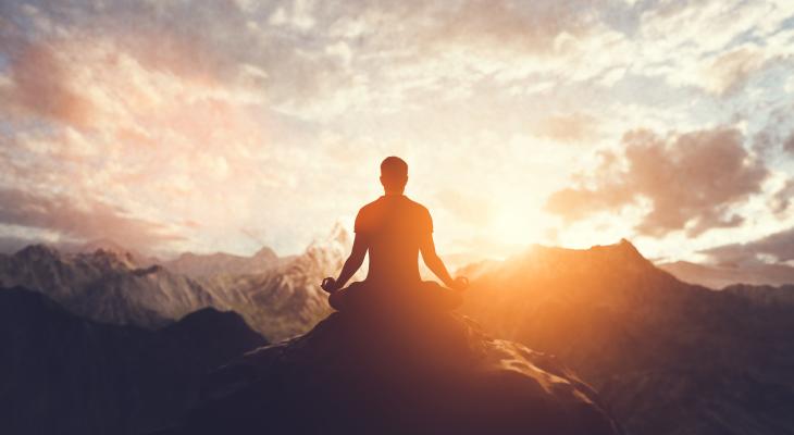 banner of Meditation Helps a Person Reduce Stress and Center Themselves